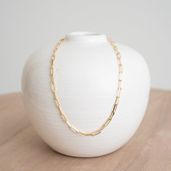 18K Gold Plated Link Necklace (16" or 18") - Picture 2 of 13